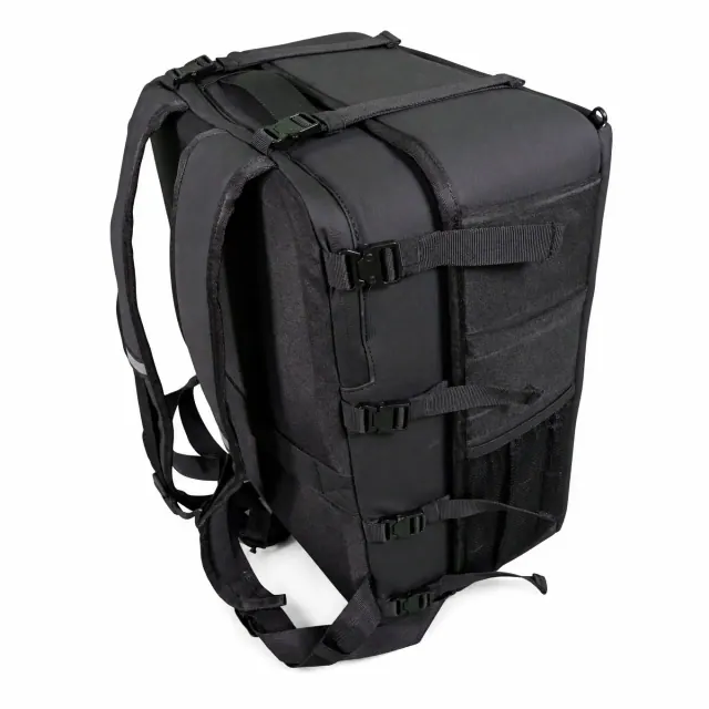 Ryanwear Compression Backpack in black — a 40x30x20 cm underseat cabin bag built to Ryanair's free personal item size