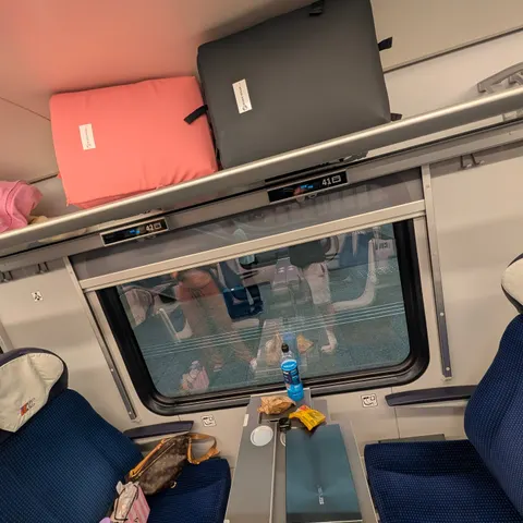 POV: your bags are the most well-behaved passengers on the train 🚆

Two Compression Backpacks, one pink, one black, tuc