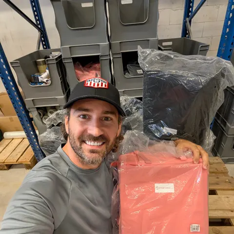 POV: your order is somewhere in this warehouse getting loved before it ships ✈️ Fresh pink and black compression backpac